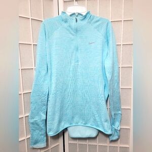 Women's Nike Drifit Running Pullover in Bright Light Blue